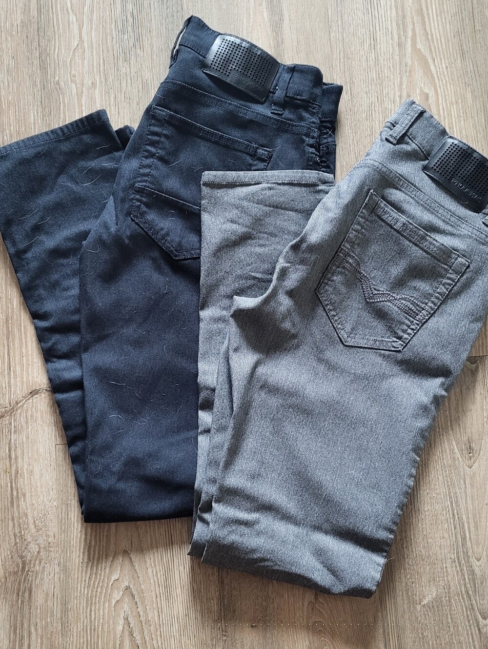 PROJEK RAW Men's Slim Stretch Pants Bundle | Size 32x30 | 2 Pairs | Grey & Dark